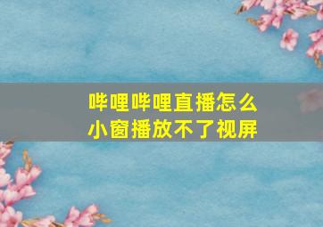 哔哩哔哩直播怎么小窗播放不了视屏