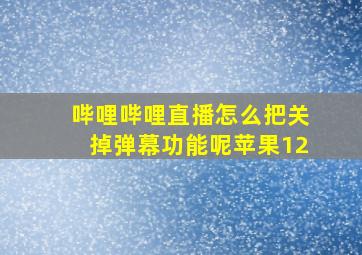 哔哩哔哩直播怎么把关掉弹幕功能呢苹果12