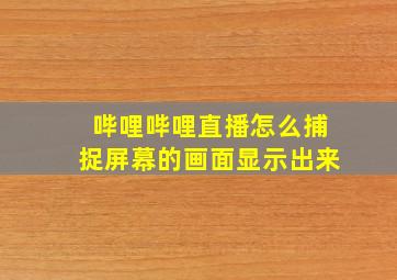 哔哩哔哩直播怎么捕捉屏幕的画面显示出来