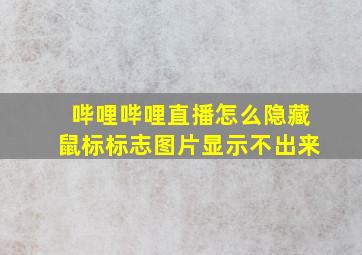 哔哩哔哩直播怎么隐藏鼠标标志图片显示不出来