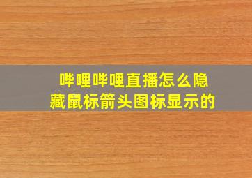 哔哩哔哩直播怎么隐藏鼠标箭头图标显示的