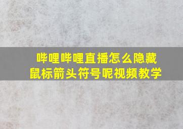 哔哩哔哩直播怎么隐藏鼠标箭头符号呢视频教学