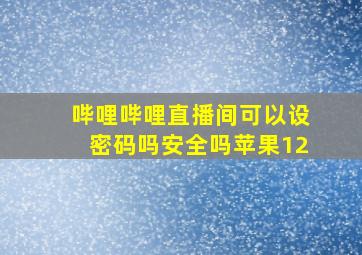 哔哩哔哩直播间可以设密码吗安全吗苹果12