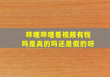 哔哩哔哩看视频有钱吗是真的吗还是假的呀