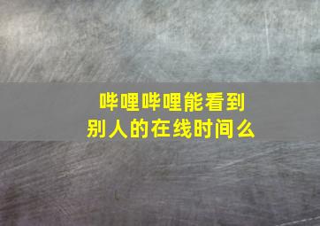 哔哩哔哩能看到别人的在线时间么