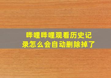 哔哩哔哩观看历史记录怎么会自动删除掉了