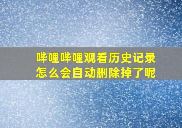 哔哩哔哩观看历史记录怎么会自动删除掉了呢