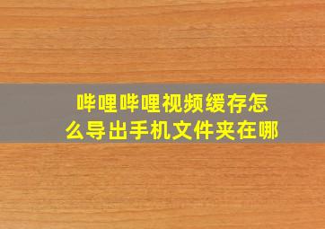 哔哩哔哩视频缓存怎么导出手机文件夹在哪