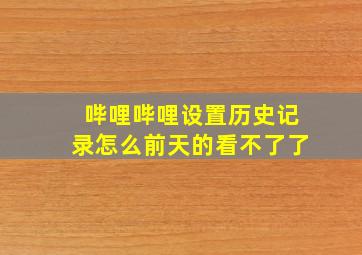 哔哩哔哩设置历史记录怎么前天的看不了了