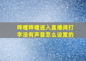 哔哩哔哩进入直播间打字没有声音怎么设置的