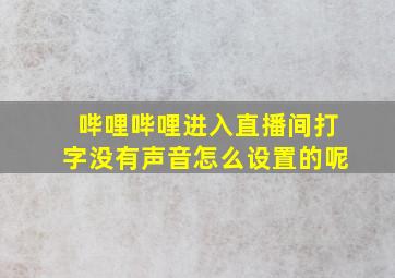 哔哩哔哩进入直播间打字没有声音怎么设置的呢