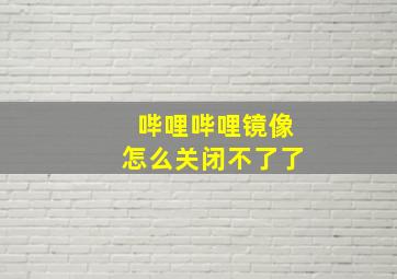 哔哩哔哩镜像怎么关闭不了了