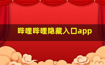 哔哩哔哩隐藏入口app