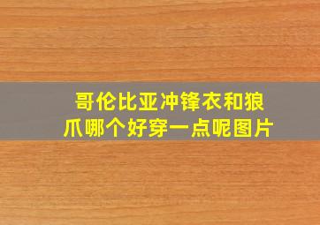 哥伦比亚冲锋衣和狼爪哪个好穿一点呢图片