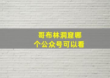 哥布林洞窟哪个公众号可以看