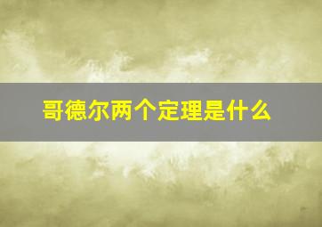 哥德尔两个定理是什么