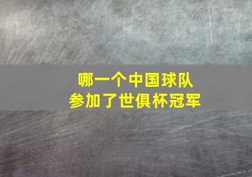 哪一个中国球队参加了世俱杯冠军