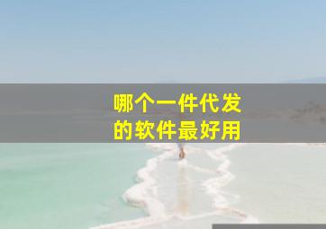 哪个一件代发的软件最好用