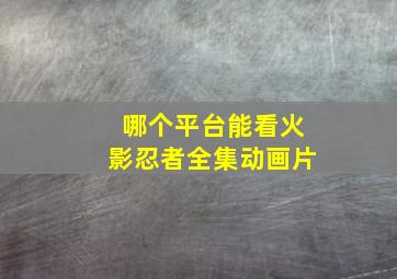 哪个平台能看火影忍者全集动画片