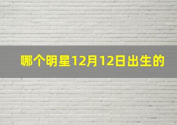 哪个明星12月12日出生的