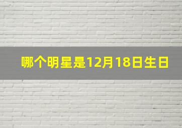 哪个明星是12月18日生日