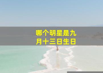 哪个明星是九月十三日生日