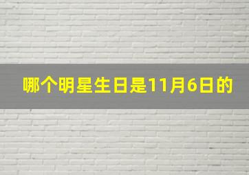 哪个明星生日是11月6日的