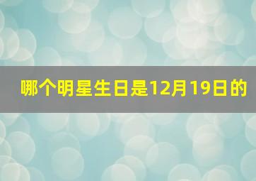 哪个明星生日是12月19日的