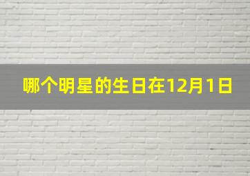 哪个明星的生日在12月1日