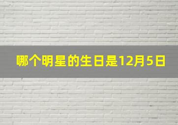 哪个明星的生日是12月5日