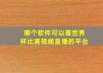 哪个软件可以看世界杯比赛视频直播的平台