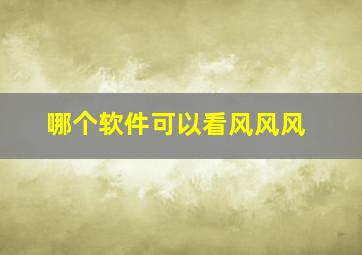 哪个软件可以看风风风