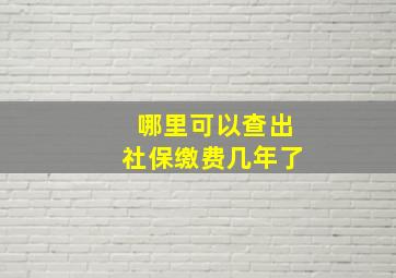 哪里可以查出社保缴费几年了