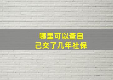 哪里可以查自己交了几年社保