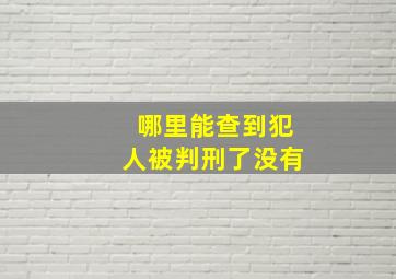 哪里能查到犯人被判刑了没有