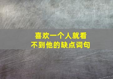 喜欢一个人就看不到他的缺点词句