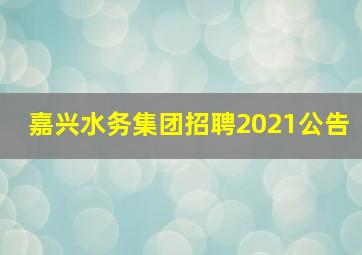 嘉兴水务集团招聘2021公告