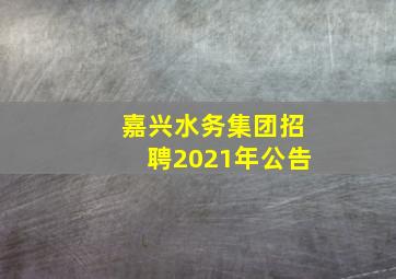 嘉兴水务集团招聘2021年公告