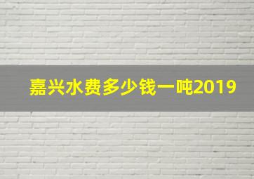 嘉兴水费多少钱一吨2019