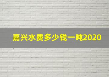 嘉兴水费多少钱一吨2020