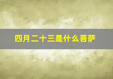 四月二十三是什么菩萨