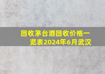 回收茅台酒回收价格一览表2024年6月武汉