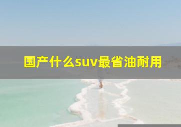 国产什么suv最省油耐用