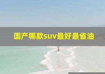 国产哪款suv最好最省油