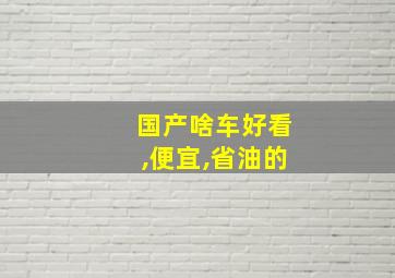 国产啥车好看,便宜,省油的