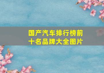 国产汽车排行榜前十名品牌大全图片