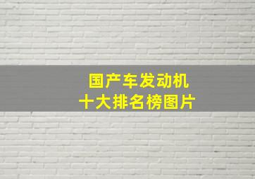 国产车发动机十大排名榜图片