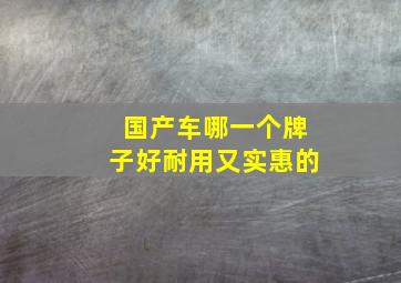 国产车哪一个牌子好耐用又实惠的