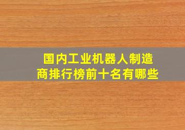 国内工业机器人制造商排行榜前十名有哪些