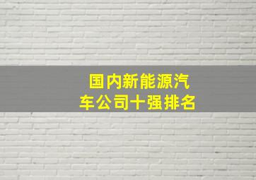 国内新能源汽车公司十强排名